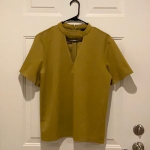 Mustard green semi formal top